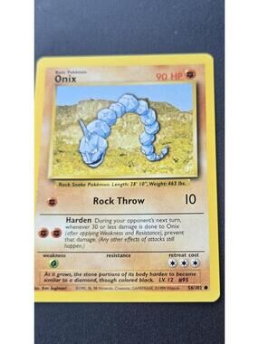 Pokémon Onix Base Set Shadowless 056/102 90 HP Common Card